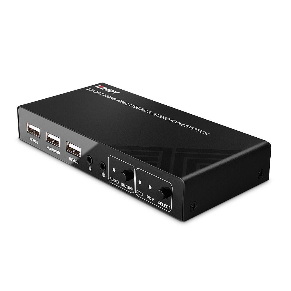 LINDY 2-port HDMI KVM-switch - 4K60, USB 2.0 og lyd billede