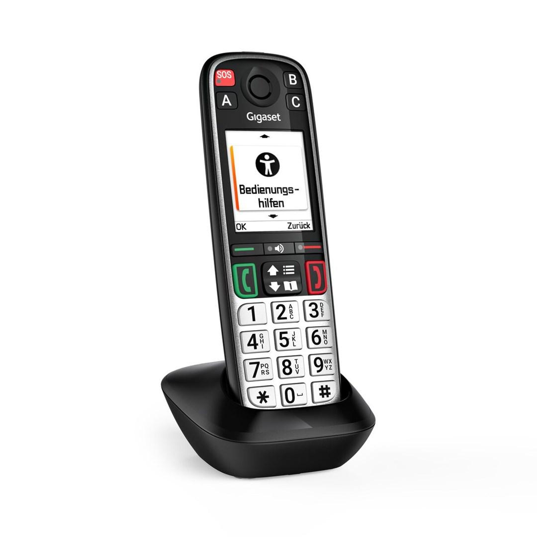 Gigaset EASY 500HX fastnettelefon - Analog/DECT, opkalds-ID, sort/sølv