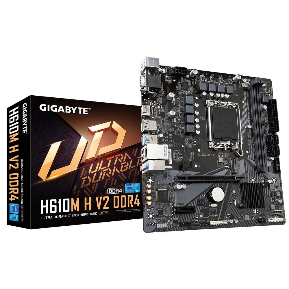 Gigabyte H610M H V2 DDR4 bundkort - LGA1700, micro ATX, M.2, GbE, USB 3.2 Gen 1