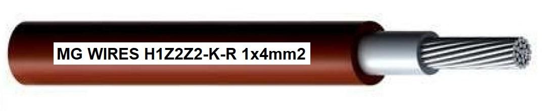 Solcellekabel 1Ã4 mmÂ² - rÃ¸d, 0,6/1 kV H1Z2Z2-K - 100 m rulle (MG Wires)