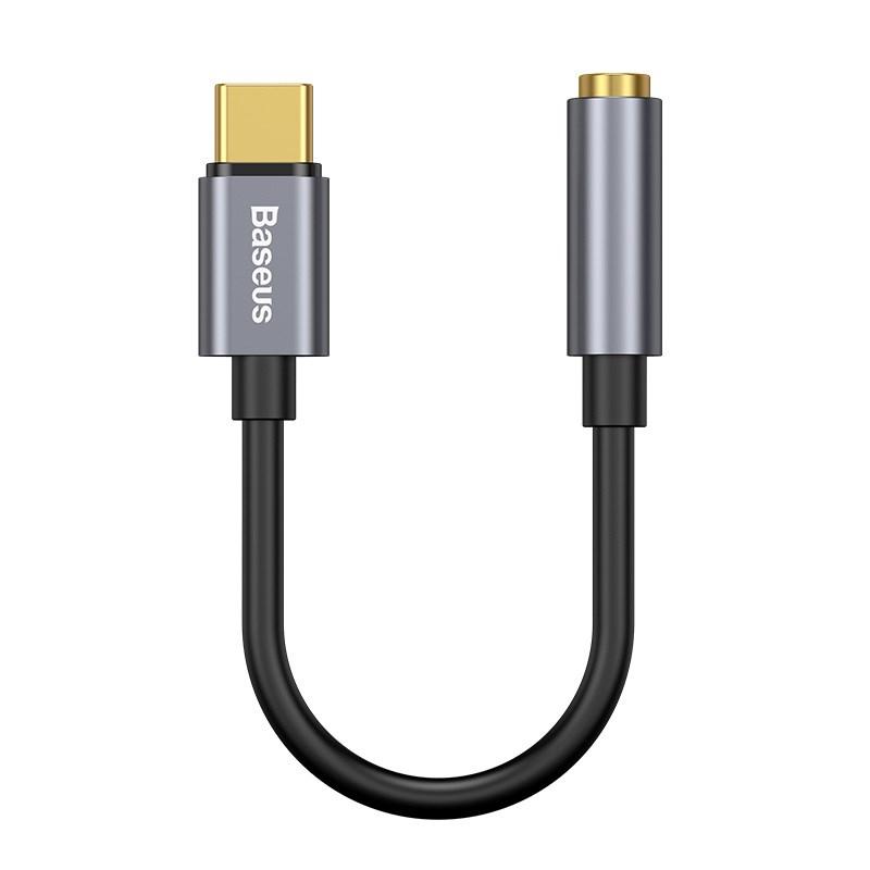 Baseus L54 USBâC til 3,5 mm hovedtelefonadapter - Sort/GrÃ¥