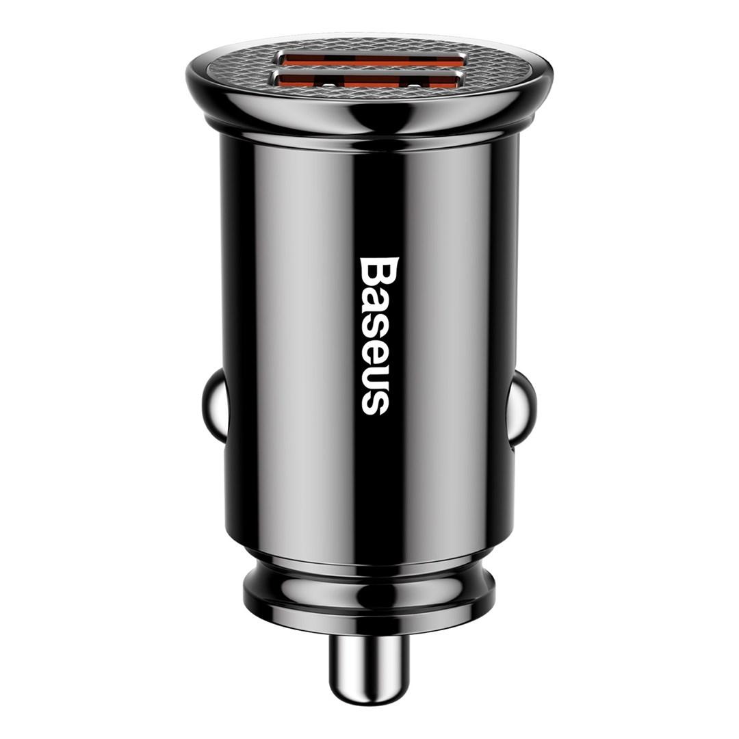 Baseus CCALL-YS01 biloplader - 2x USB, 12-24 V - Sort