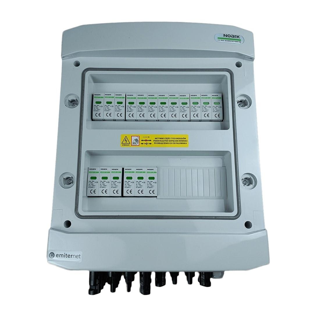 EMITER DC-koblingsudstyr IP65 med Noark 1.000 V type 2 overspændingsbeskytter - 6x PV-string, 6x MPPT billede