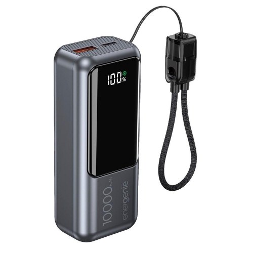 Gembird PB10-PD20-LCD-02 powerbank 10.000 mAh - 20 W hurtig opladning, space grey