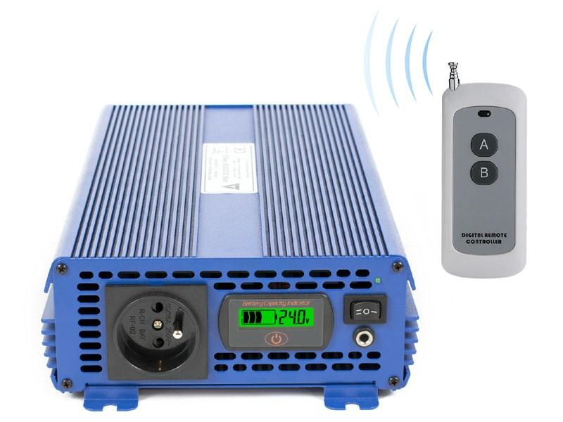 AZO Digital IPS-2000S PRO 24 V til 230 V sinus inverter - ECO Mode, 2000 W billede