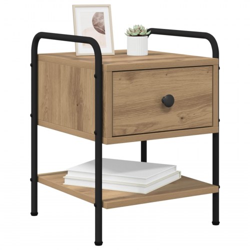 Natskab/sengebord, 2 stk. - artisan-eg, konstrueret træ og stål