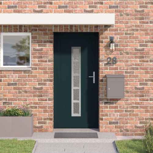 Hoveddør i PVC med glas - antracit 108 × 208 cm