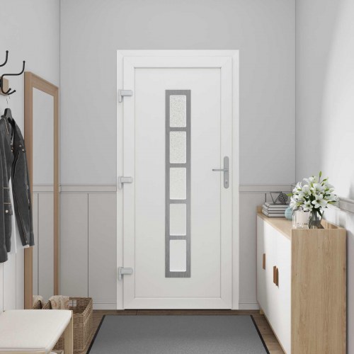 Hoveddør i PVC med glas - antracit 98 × 208 cm