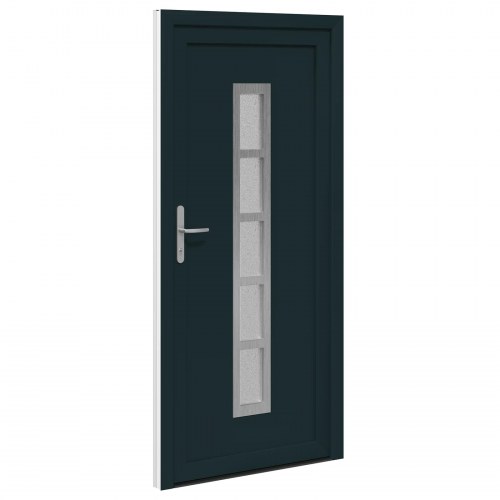 Hoveddør i PVC med glas - antracit 98 × 208 cm