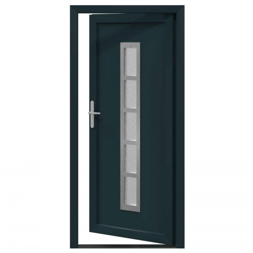 Hoveddør i PVC med glas - antracit 98 × 208 cm