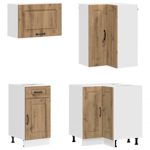 Køkkenenhed KALMAR - 8 dele i artisan-eg, konstrueret træ