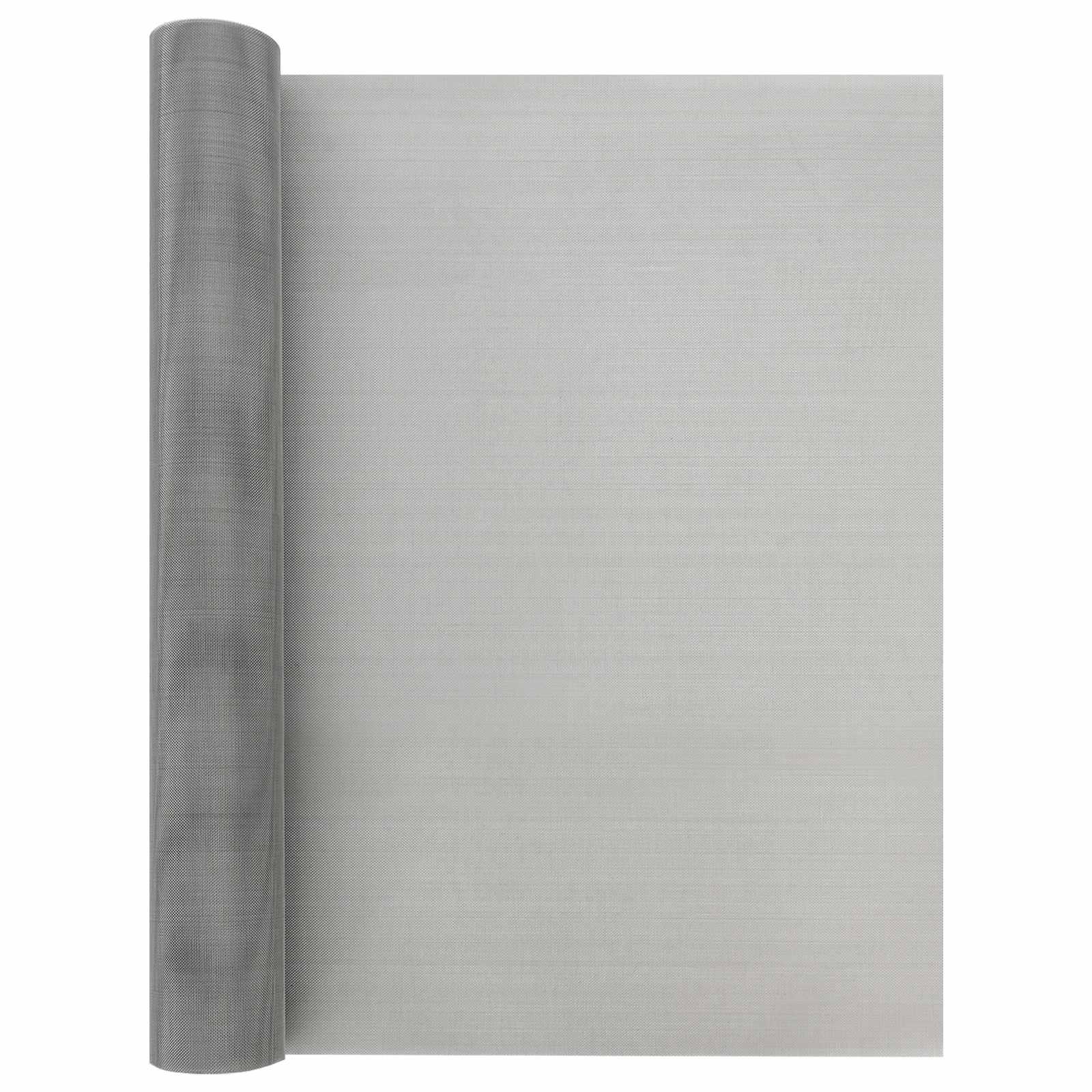 Netskærm 60 × 2000 cm - 30 mesh i rustfrit stål 201, sølv