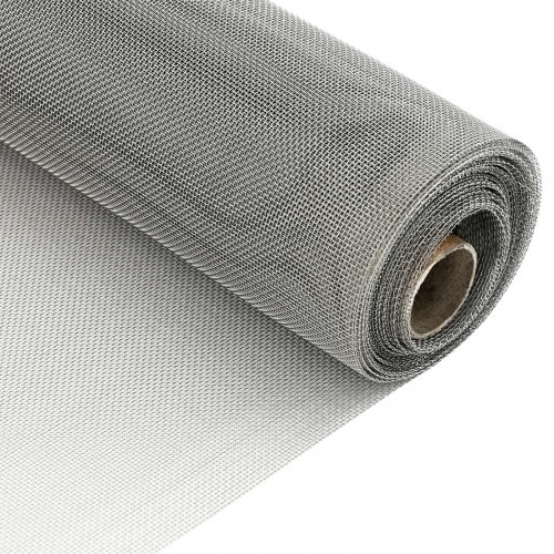 Netskærm 120 × 2.000 cm - 20 mesh i rustfrit stål 201, sølv