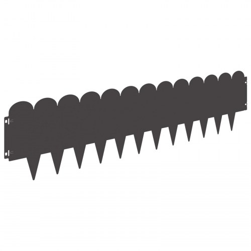 Plænekant 10 stk - stål, sort, 103 × 25 cm