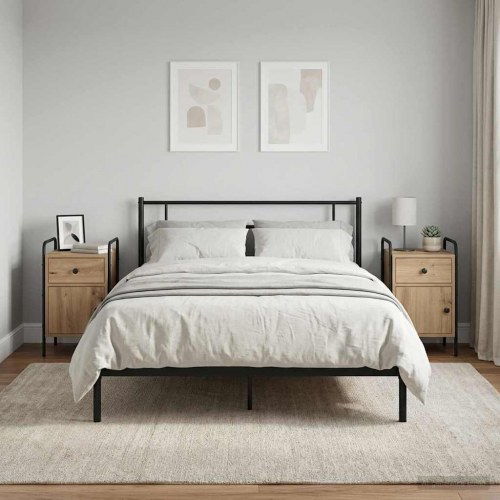Natskab sæt af 2 - artisan-eg, 35 × 36,5 × 61 cm, konstrueret træ og stål