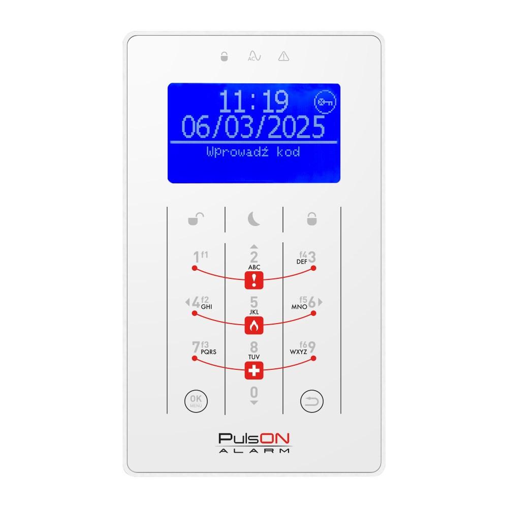 BCS PulsON LCD (BLU)/S - hvid betjeningspanel til alarm billede