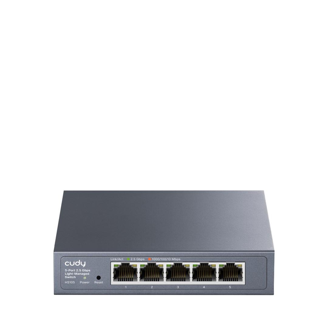 Cudy HS105 3.0 - 5-ports 2,5G easy-managed switch (L2), sort billede