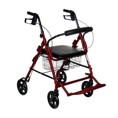 REHA FUND Oslo Premium RF-616/C rollator med 4 hjul - rød/sort billede