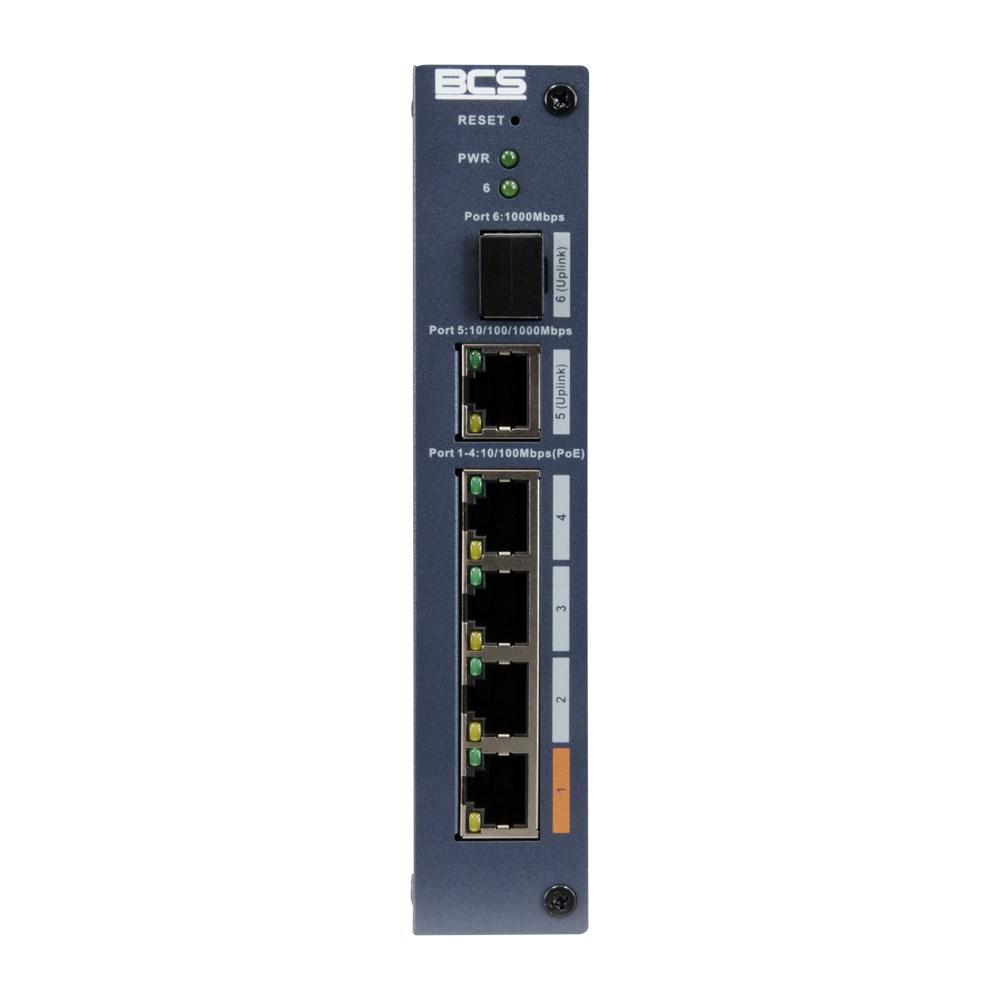 BCS L-SP0401G-1SFP-M - industrielt PoE switch 4x RJ45 + 1x RJ45 uplink + 1x SFP billede