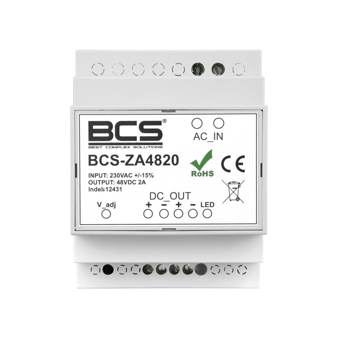 BCS BCS-ZA4820 strømforsyning - 230 V AC til 48 V DC, 2 A (DIN-skinne) billede