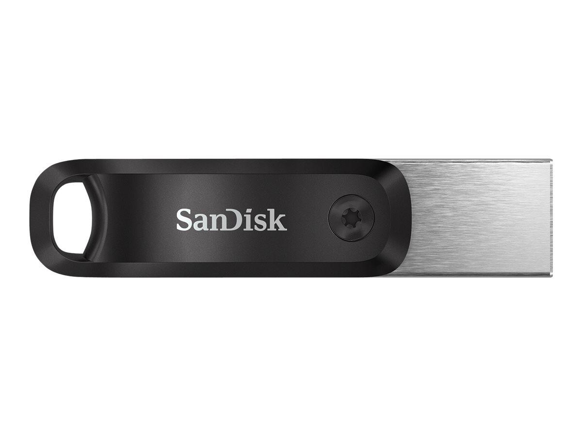 SanDisk iXpand Go 256 GB USB 3.0 / Lightning USB-stick - Sort/Sølv