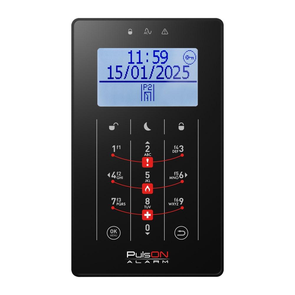 BCS PulsON LCD/S BL betjeningspanel til alarm - sort billede