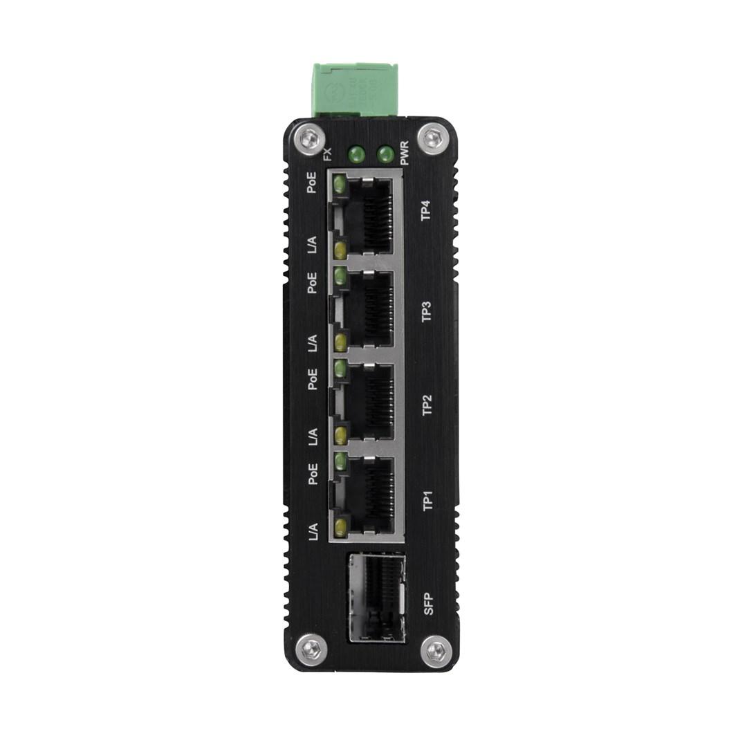 BCS ISP04G-1SFP - industriel PoE switch med 4x RJ45 og 1x SFP billede