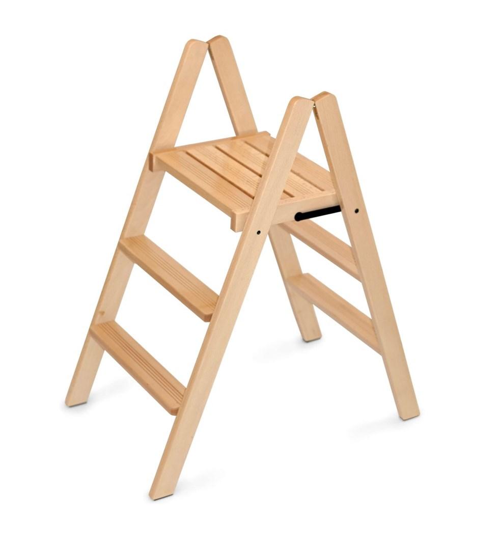 Træ-skammel/arbejdsstige - 83 × 70 cm, foldbar billede