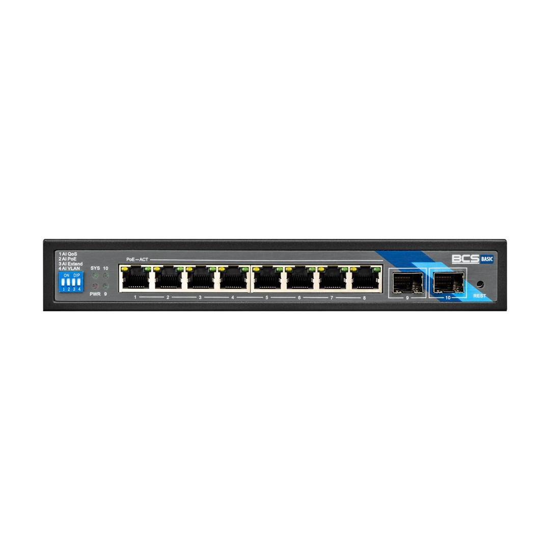 BCS BCS-B-SP08G-2SFP - 8-port Gigabit PoE switch med 2 SFP billede