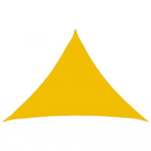 Solsejl trekant i HDPE - gul 7 × 5 × 5 m