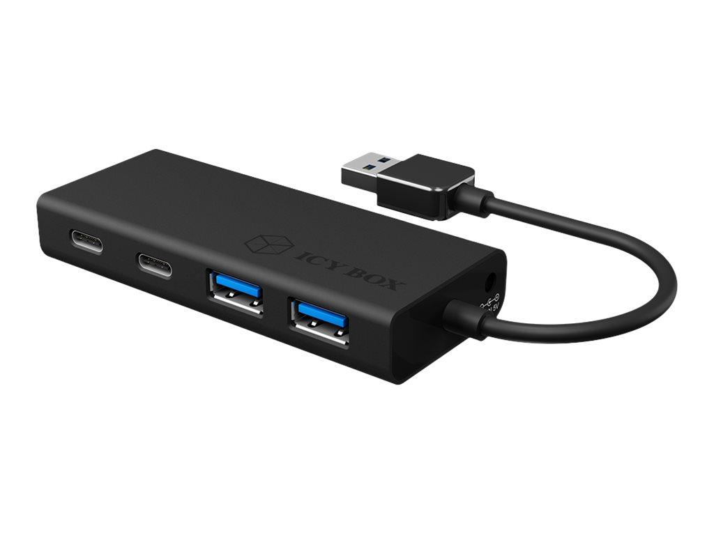 ICY BOX IB-HUB1426-U3 USB-hub - 2x USB 3.0 + 2x USB-C, sort