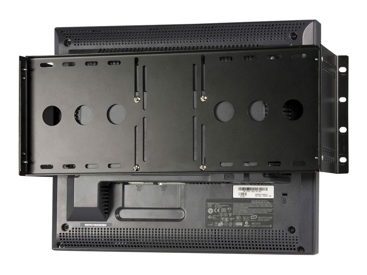 StarTech.com RKLCDBK - 4U universelt VESA-beslag til LCD-skærm i 19" rack/kabinet - sort, koldpresset stål