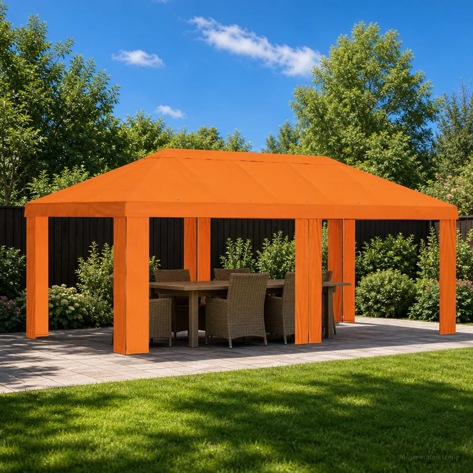 Gazebo dækken 6 × 3 m - orange polyester 190 g/m²