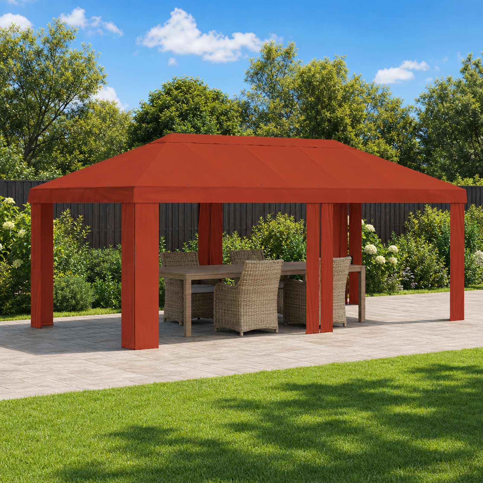 Gazebo dækken 6 × 3 m - terrakotta, polyester 190 g/m²