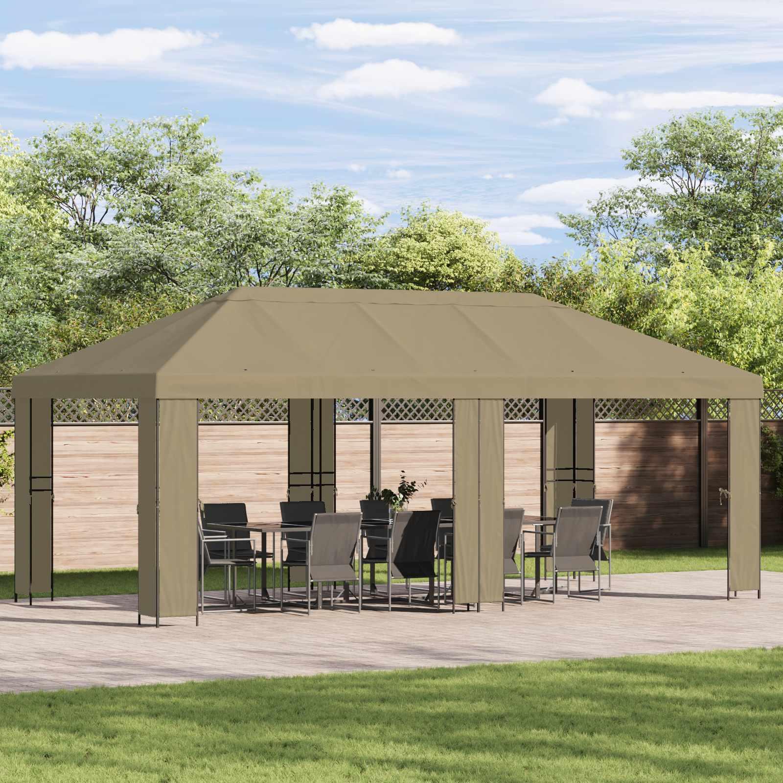 Gazebo dække 6 × 3 m - beige polyester 190 gsm