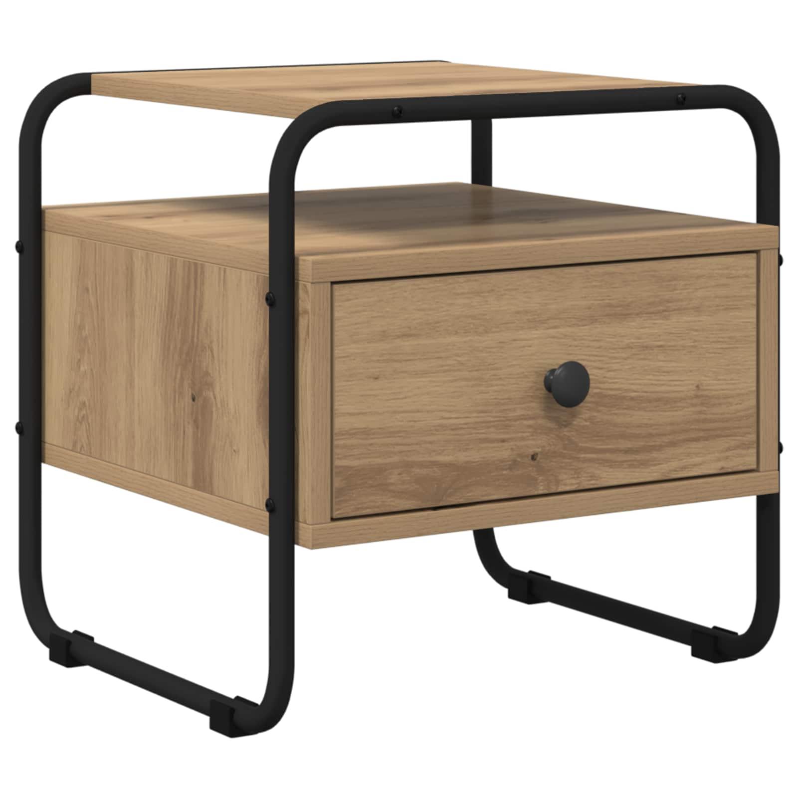 Natskab i artisan-eg 40 × 39,5 × 40 cm - konstrueret træ og stål billede