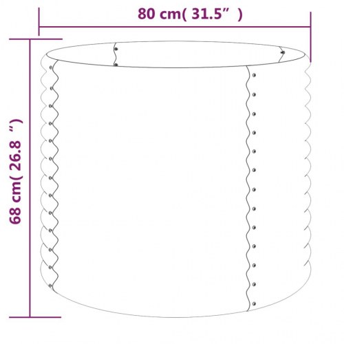 Rund plantekrukke i galvaniseret stål 80 × 68 cm - grå