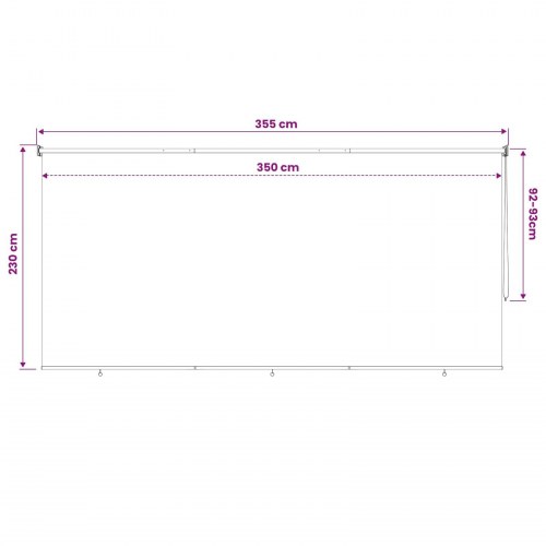 Udendørs rulleskærm med 90% UV-blok gråbrun 350 x 230 cm HDPE