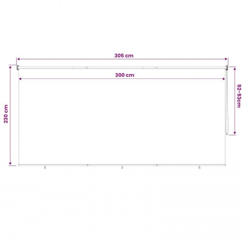 Udendørs rullegardin gråbrun 300 x 230 cm HDPE