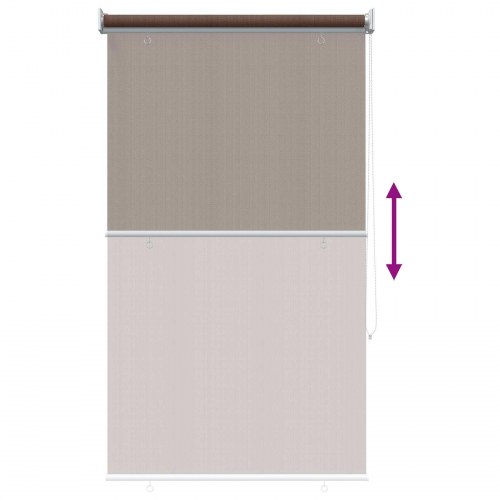 Udendørs rullegardin gråbrun 60 x 230 cm HDPE med 90% UV-blok