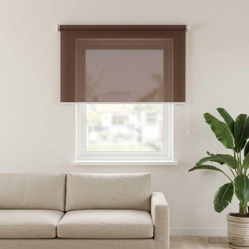Udendørs rulleskærm med 90% UV-blok gråbrun 240 x 140 cm HDPE