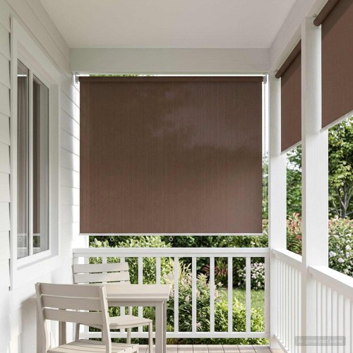 Udendørs rulleskærm med 90% UV-blok gråbrun 240 x 140 cm HDPE