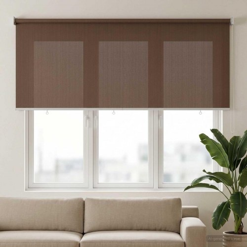 Udendørs rulleskærm gråbrun 200 x 140 cm HDPE med 90% UV-blok