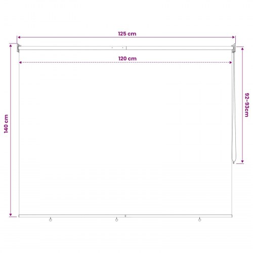 Udendørs rulleskærm gråbrun 120 x 140 cm HDPE med 90% UV-blok