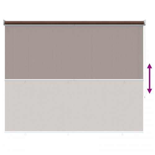 Udendørs rulleskærm gråbrun 200 x 140 cm HDPE med 90% UV-blok