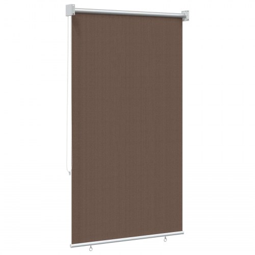 Udendørs rulleskærm gråbrun 100 x 140 cm HDPE med 90% UV-blok