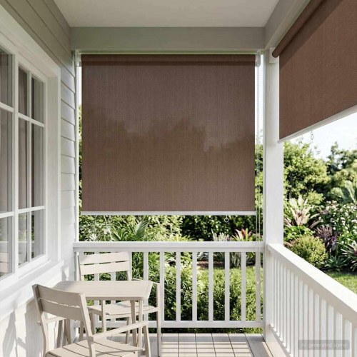 Udendørs rullegardin gråbrun 80 x 140 cm HDPE med 90% UV-blok
