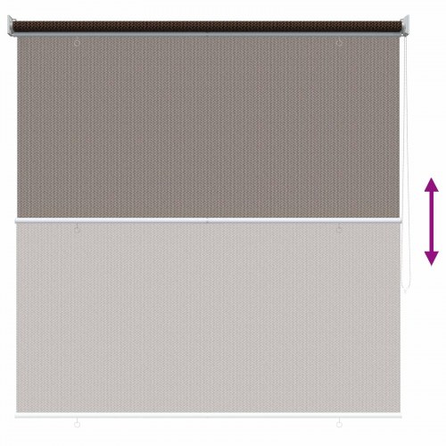 Udendørs rulleskærm brun 120 x 230 cm HDPE med 90% UV-blok