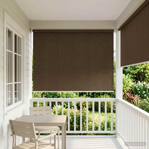 Udendørs rulleskærm brun 80 x 230 cm HDPE med 90% UV-blok