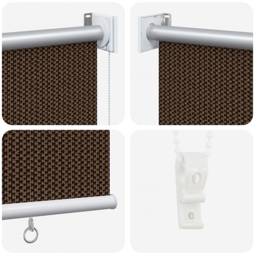 Udendørs rulleskærm brun 80 x 230 cm HDPE med 90% UV-blok